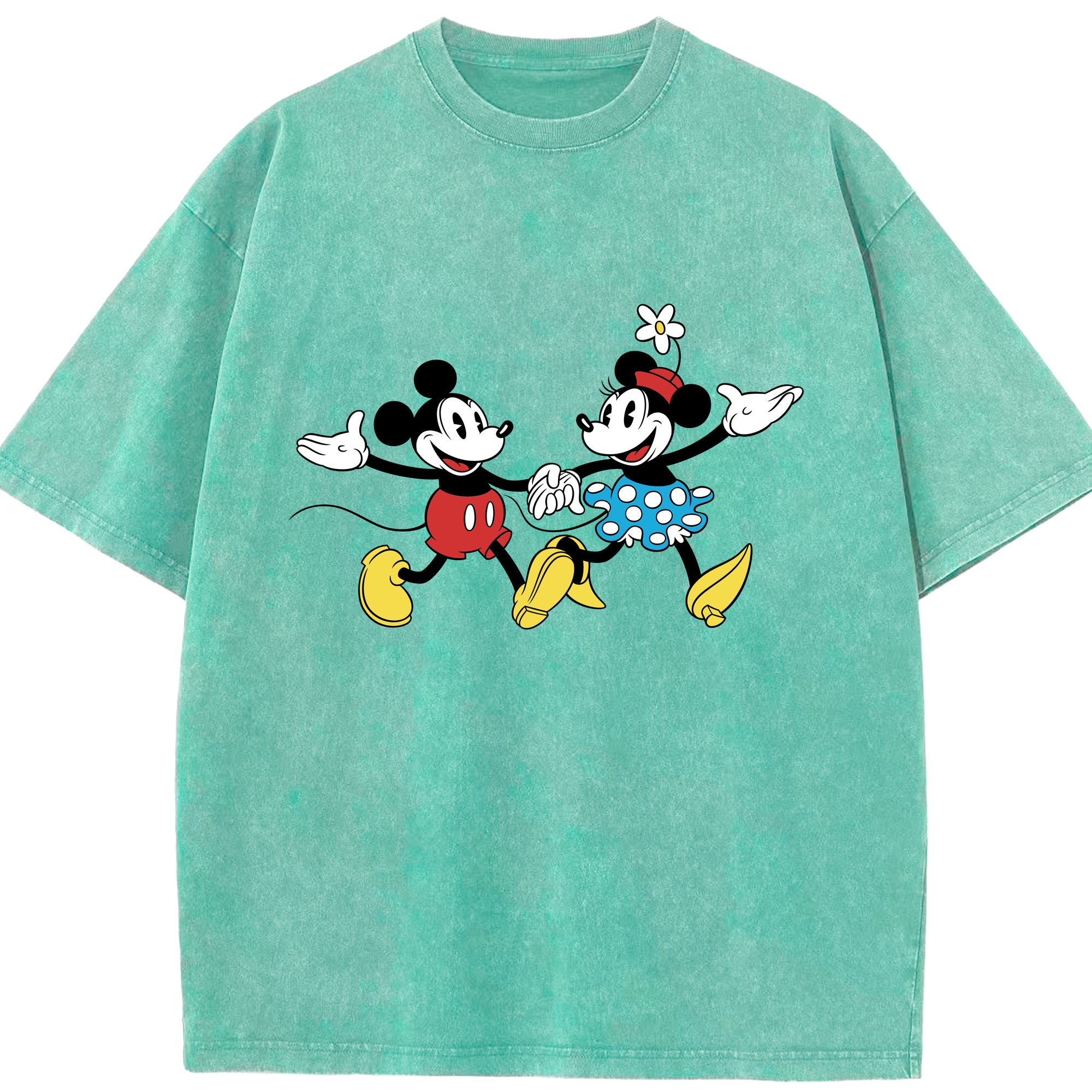 （画像用） ミッキーマウス Mickey Mouse 綿100% ヴィンテージ風 半袖Tシャツ（フロントプリント）